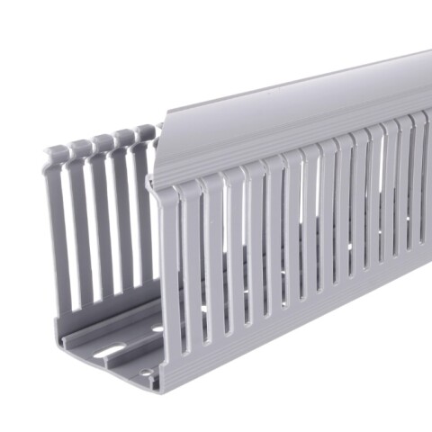 CABLECANAL 60X80MM GRIS RANURADO calado angosto CABLECANAL 60X80MM GRIS RANURADO calado angosto