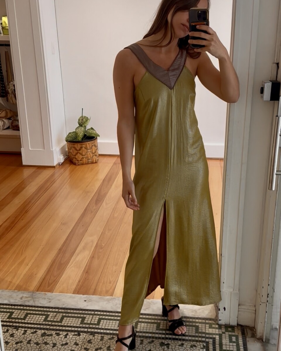 Vestido Bico - Verde brillo 