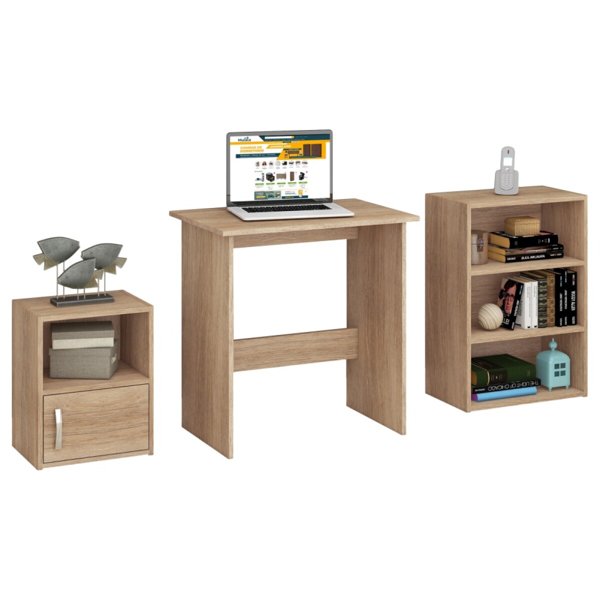 [ OUTLET ] Kit de Escritorio con Mesa Auxiliar y Repisa 