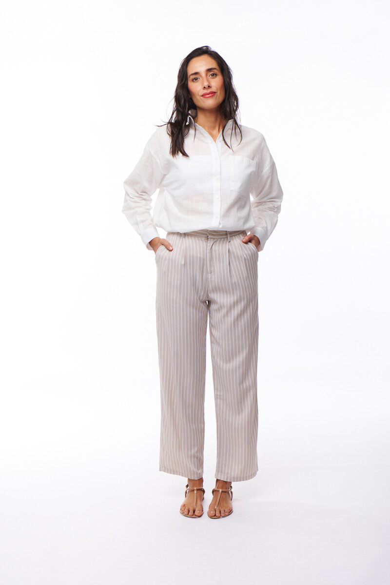 PANTALON ALANA BEIGE RAYAS