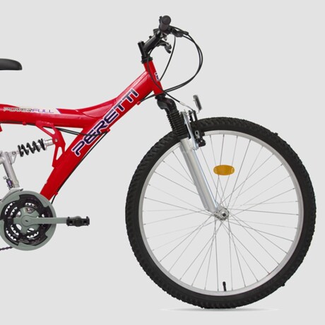 Bicicleta Montaña Peretti MTB Doble Suspensión Acero R26 21V Rojo