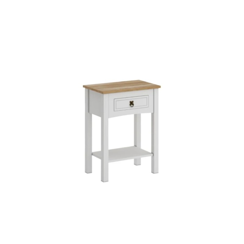 Consola 1 Cajón Mesa de luz Sommier - Linea Mexicana Blanco Consola 1 Cajón Mesa de luz Sommier - Linea Mexicana Blanco