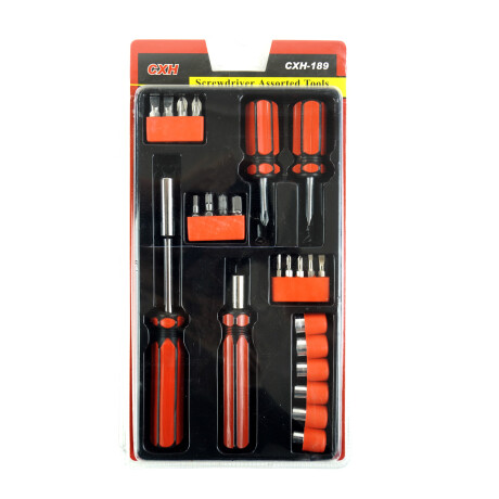 SET HERRAMIENTAS 23PCS DESTORNILLADORES DADOS Y LLAVE DOBLE BLISTER SET HERRAMIENTAS 23PCS DESTORNILLADORES DADOS Y LLAVE DOBLE BLISTER