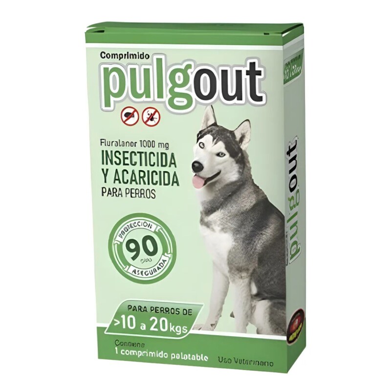 PULGOUT COMPRIMIDO ANTIPULGAS Y ANTIGARRAPATAS 10 A 20 KILOS