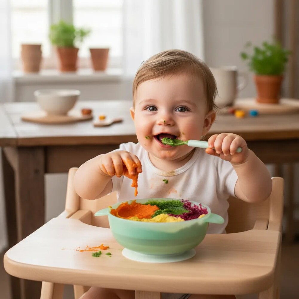 Bowl 4 en 1 KIKKABOO verde transparent