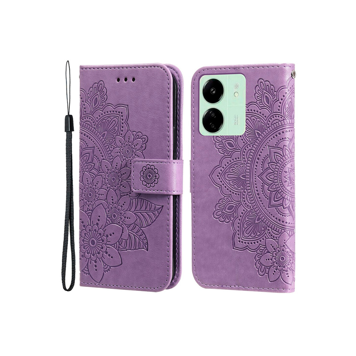 Flip cover Xiaomi Redmi 13C diseño mandala violeta 