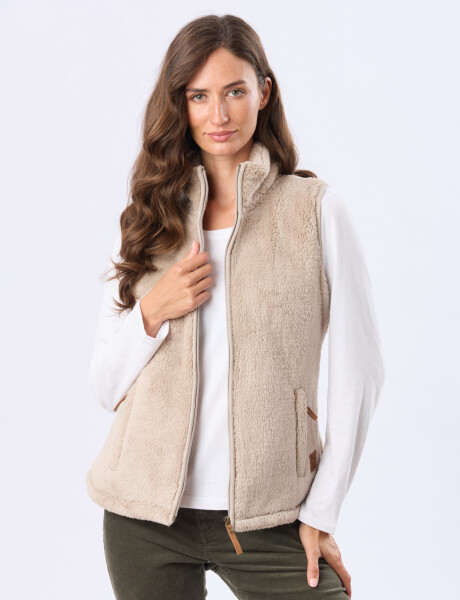 CHALECO SHERPA SUAVE Beige