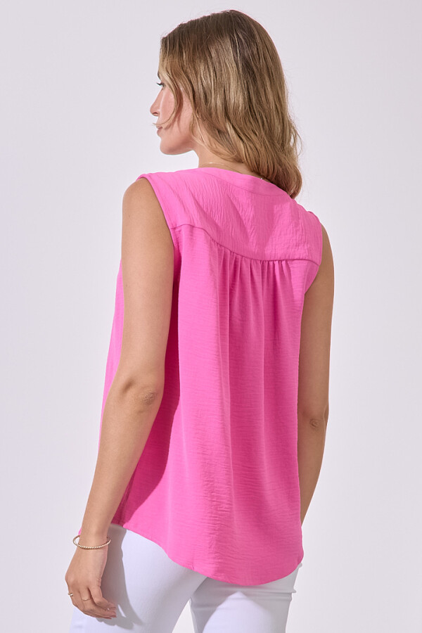 Blusa Escote V FUCSIA