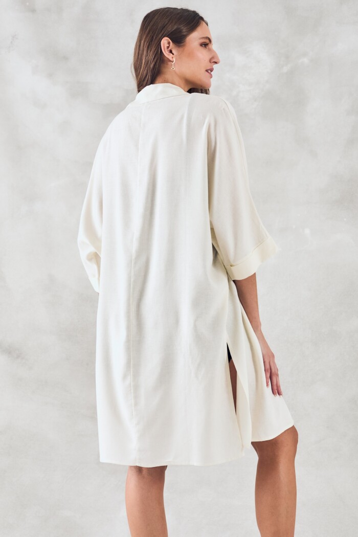 Camisa Con Lino Nácar