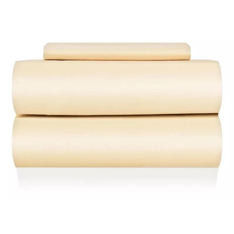 Juego De Sábanas 1 Plaza Liso 200 Hilos 100% Algodón - Beige Juego De Sábanas 1 Plaza Liso 200 Hilos 100% Algodón - Beige