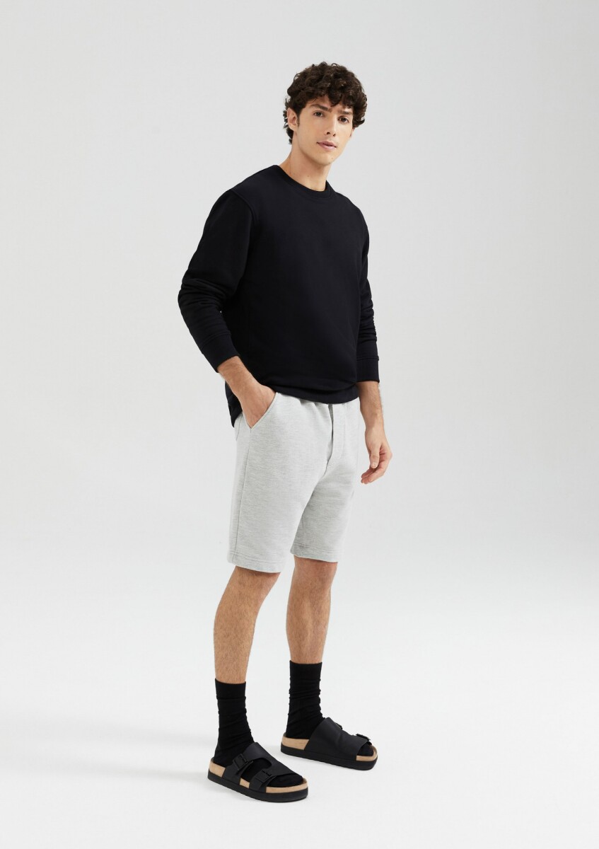 BERMUDA MASC - GRIS CLARO/NEGRO/NARANJA 