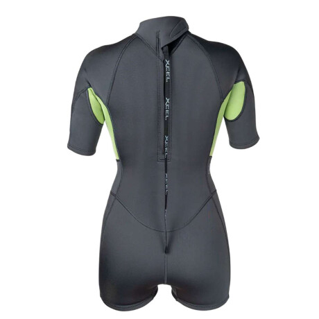 Traje Xcel Axis S/S Spring 2 mm Boy Short Leg Back Zip Negro con Verde