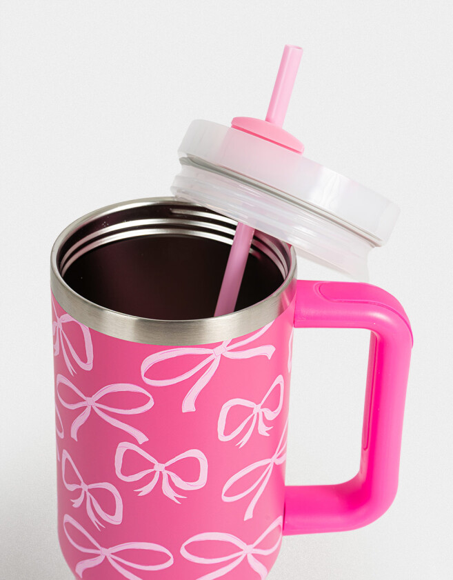 Accesorios Cocina Acero Vaso Térmico Estampado - Fucsia Medio