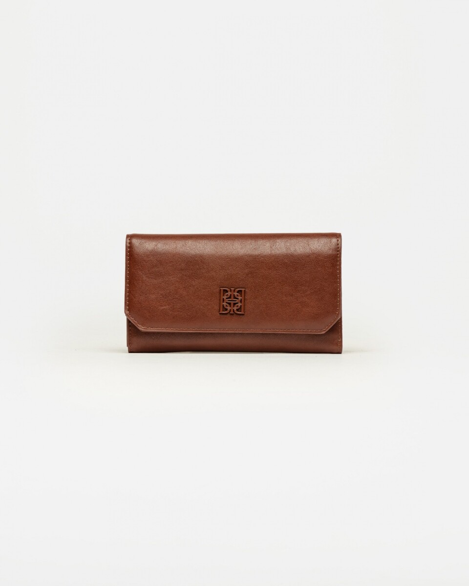 Billetera P&P en efecto cuero - Tabaco 