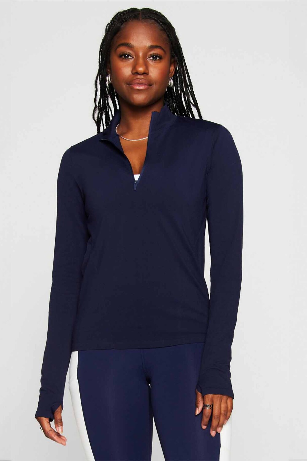 Polo Manga Larga Feather Tech+ Half-Zip Top Mujer Deep Navy