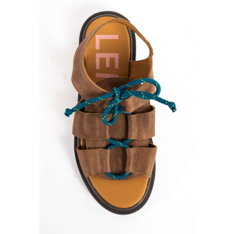 Sandalias Cuero Con Cordón Chocolate