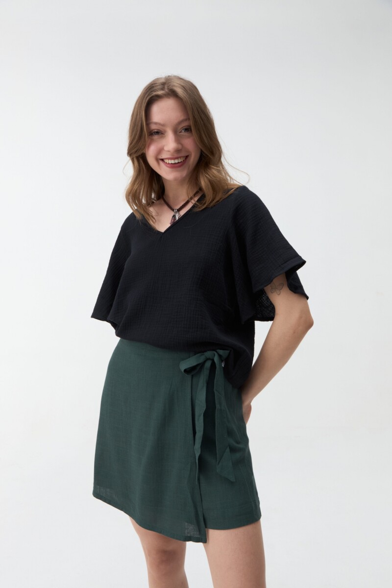 BLUSA MANGA CORTA NIGELLA - Negro 