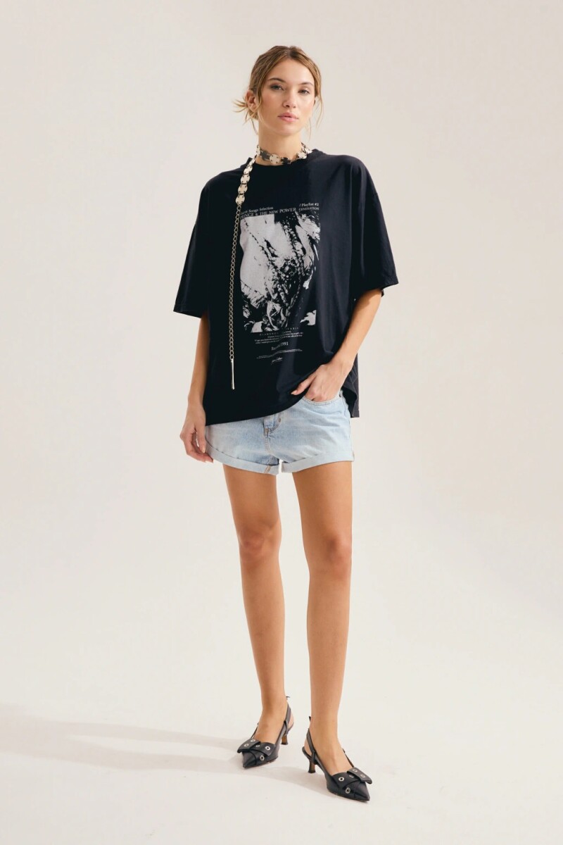 REMERA PEARLS Negro