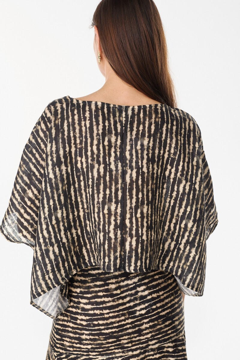 Blusa Beach Estampa Negro