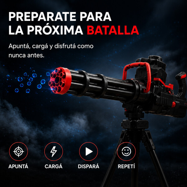 Ametralladora Automática Hidrogel + Trípode Recargable Color Negro