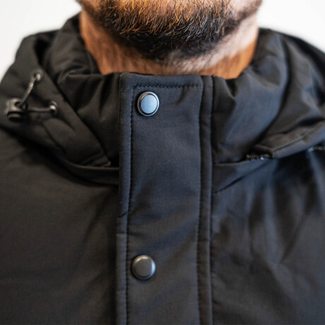 Uzspace Campera Winter C/capucha Bolsillos Abrigo Negro