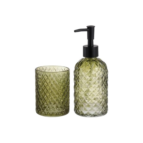 SET DISPENSADOR/VASO VERDE P/BAÑO Unica