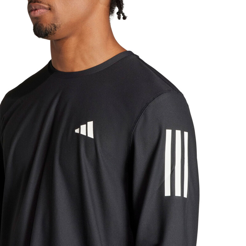 Remera de Hombre Adidas Own The Run M/Larga Negro - Blanco