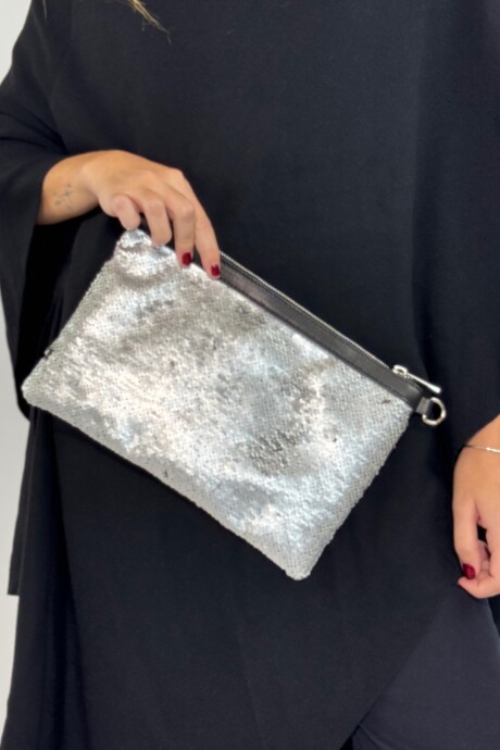 CARTERA DUA Plateado Y Negro