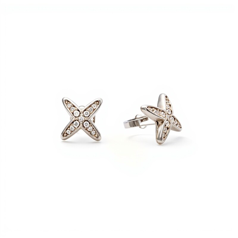 Caravanas cruz-Plata 925-Piedra Zirconia-CA3063 conpiedra