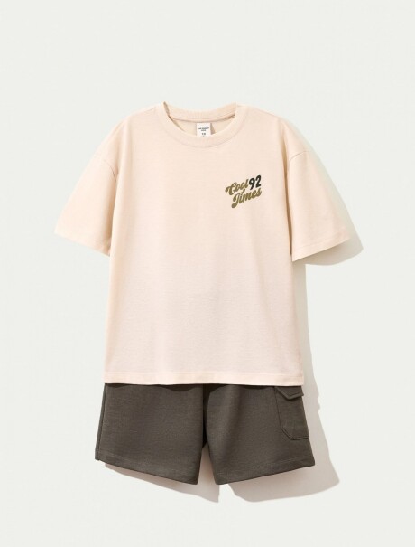 CONJUNTO INFANTIL CON SHORT BEIGE