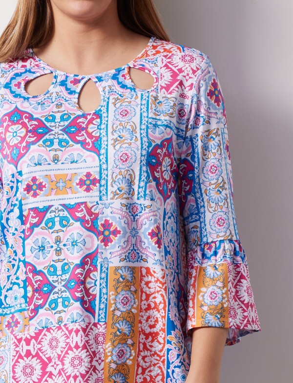 Blusa Printed MULTI/BLANCO