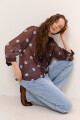 BLUSA DOT MARRON