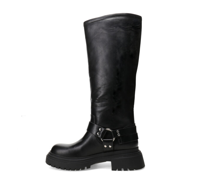 Bota HARBOR de caña alta con hebillas Black
