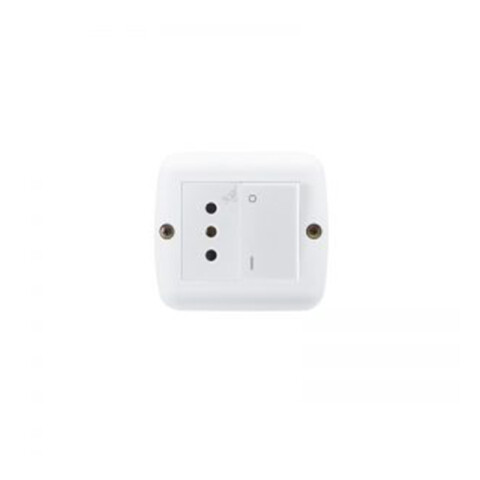 Caja ext. 2 módulos con 1 bip. + 3 en línea blanco M47222