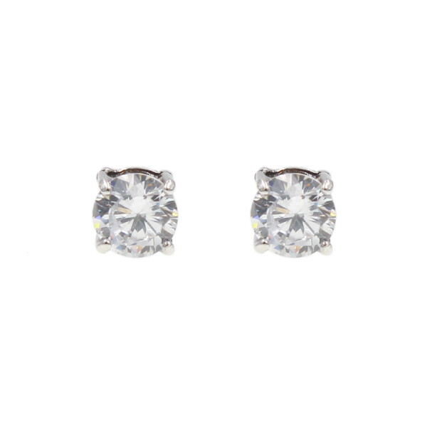 Caravanas de oro blanco 18k con circonias N0131W Caravanas de oro blanco 18k con circonias N0131W