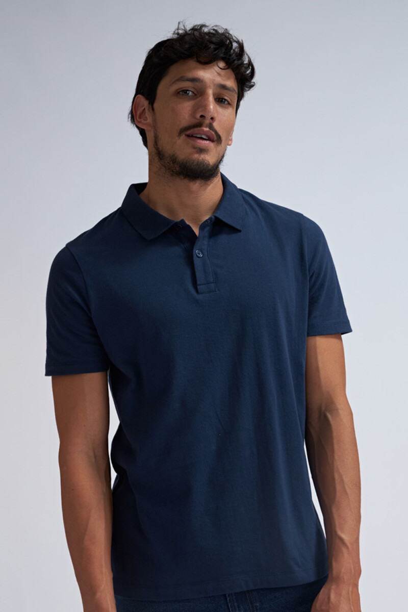 Camiseta manga corta polo - Azul marino 