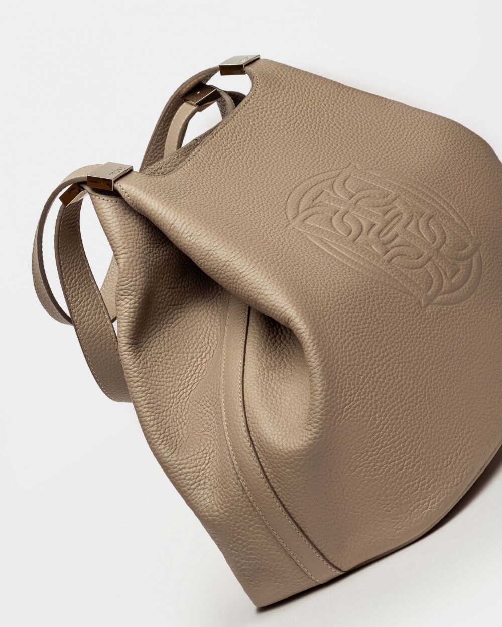 Bolso Eterial en cuero graneado Taupe Niquel