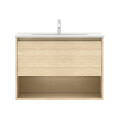 MUEBLE DE BAÑO NIWA 80 CM ROBLE ARENADO CON MESADA Mueble De Baño Niwa 80 Cm Roble Arenado Con Mesada