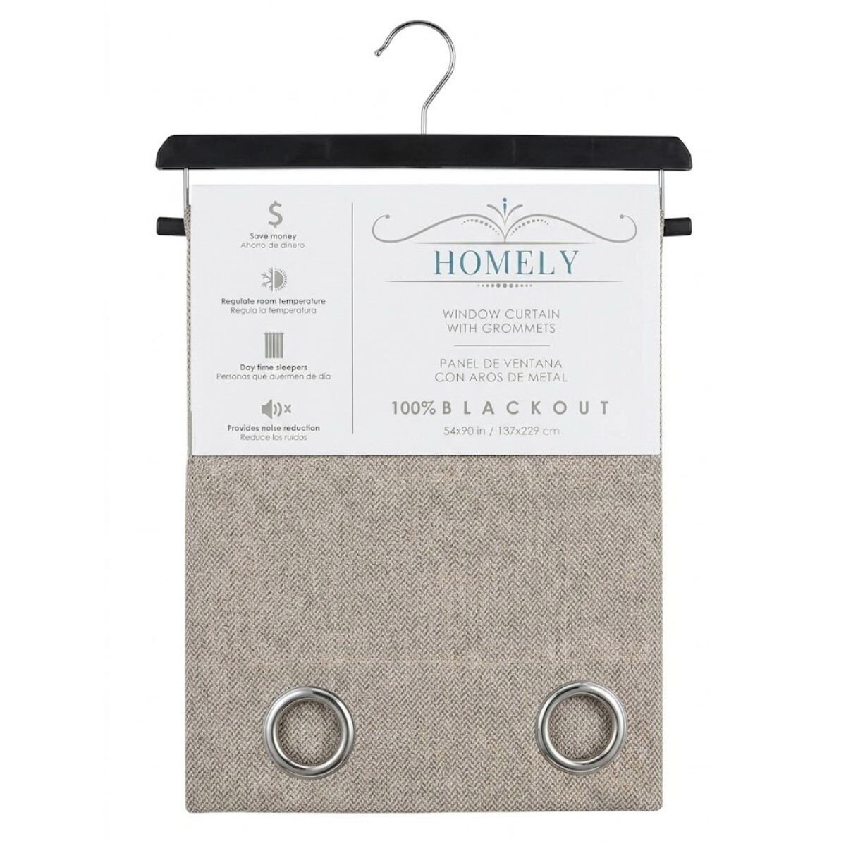 CORTINA MILEY ANTISOLAR BEIGE 137X229CM 