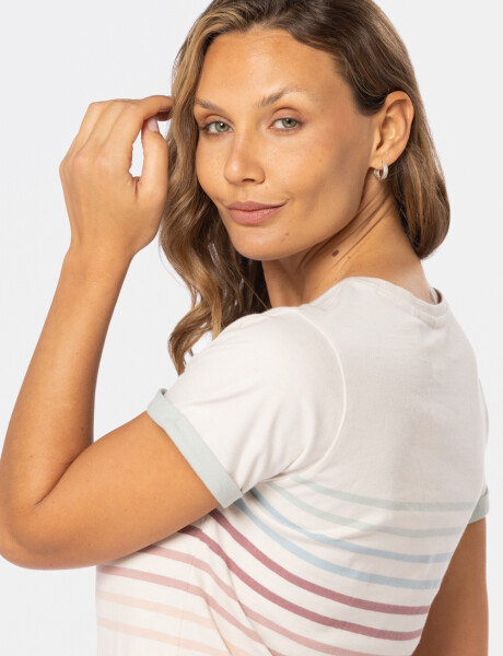 REMERA RAYADA Beige