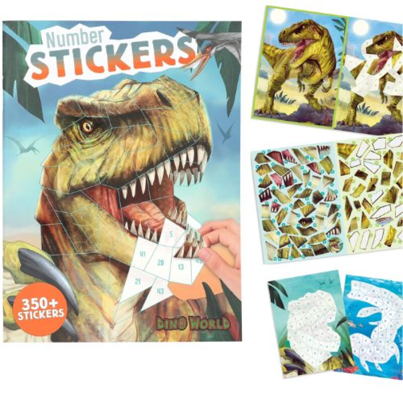 Stickers por numeros - Dino World Stickers Por Numeros - Dino World