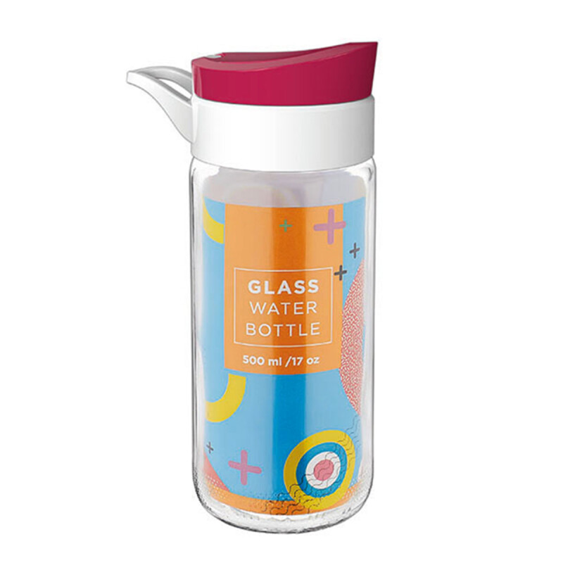 Botella deportiva 500 cc vidrio Renga TRANSPARENTE