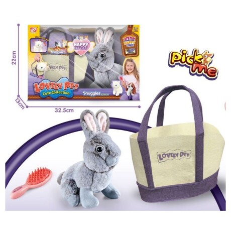 Set conejo de peluche con bolso de paseo 9093 001
