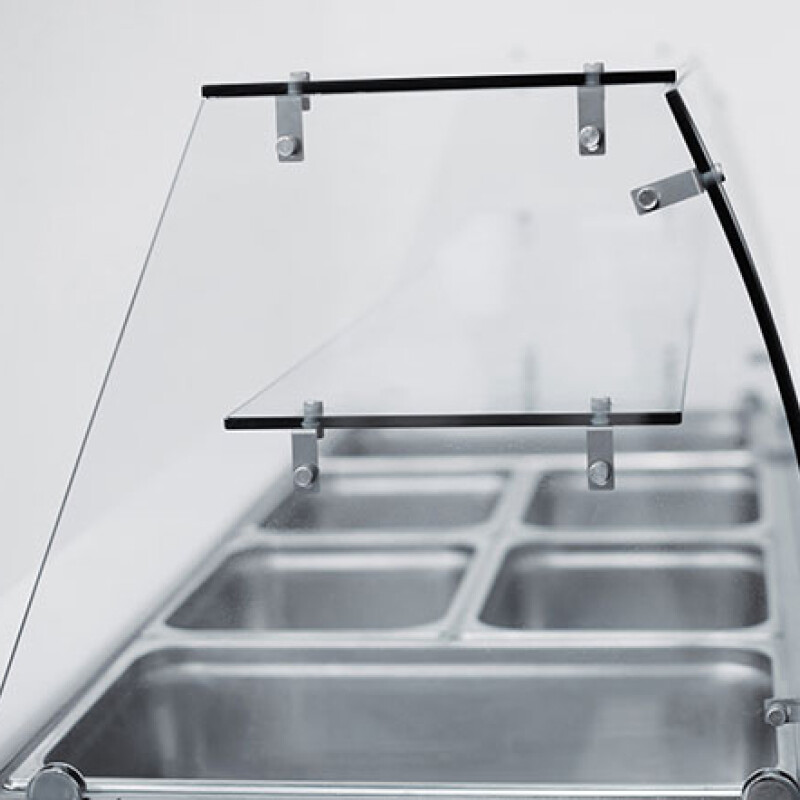 Mostrador refrigerado para ensaladas 3 puertas con cúpula - Coolhead CRQ 93A Mostrador refrigerado para ensaladas 3 puertas con cúpula - Coolhead CRQ 93A