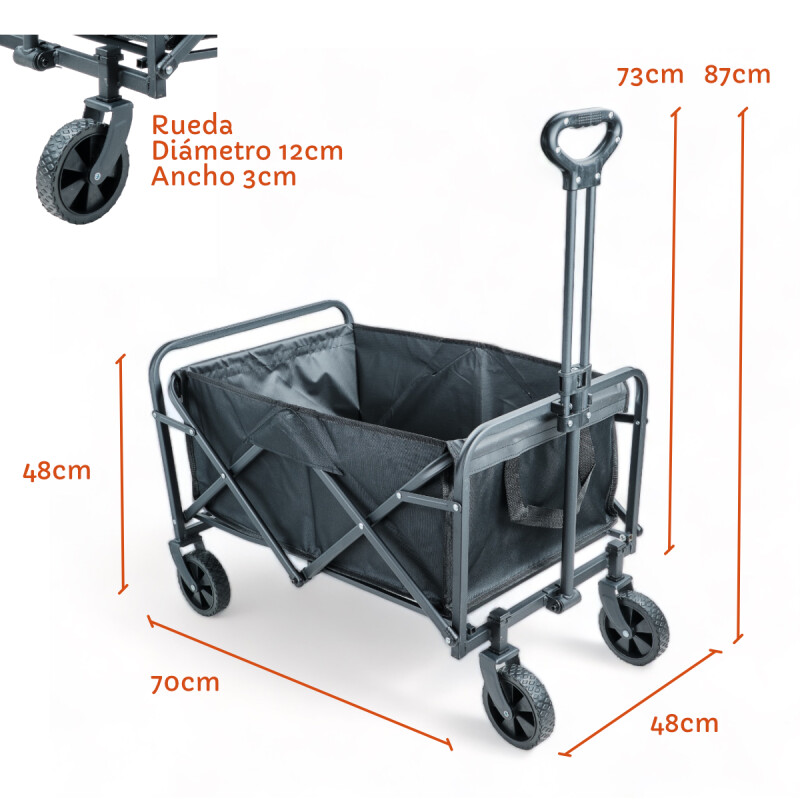 Carro 4 Ruedas Plegable Playa Camping Exteriores 120 Kg Blanco