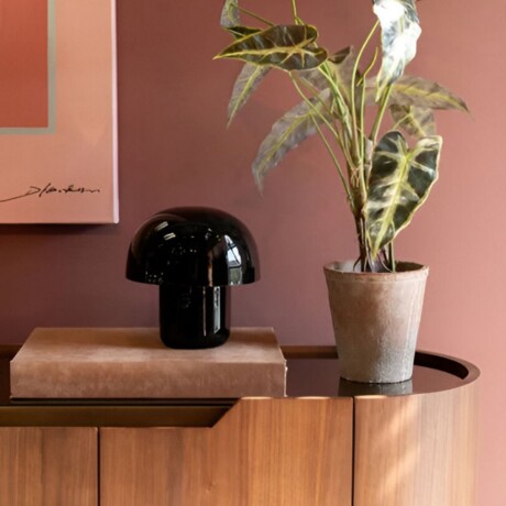 LUMINARIA DE MESA MUSHROOM SHINY Negro - -