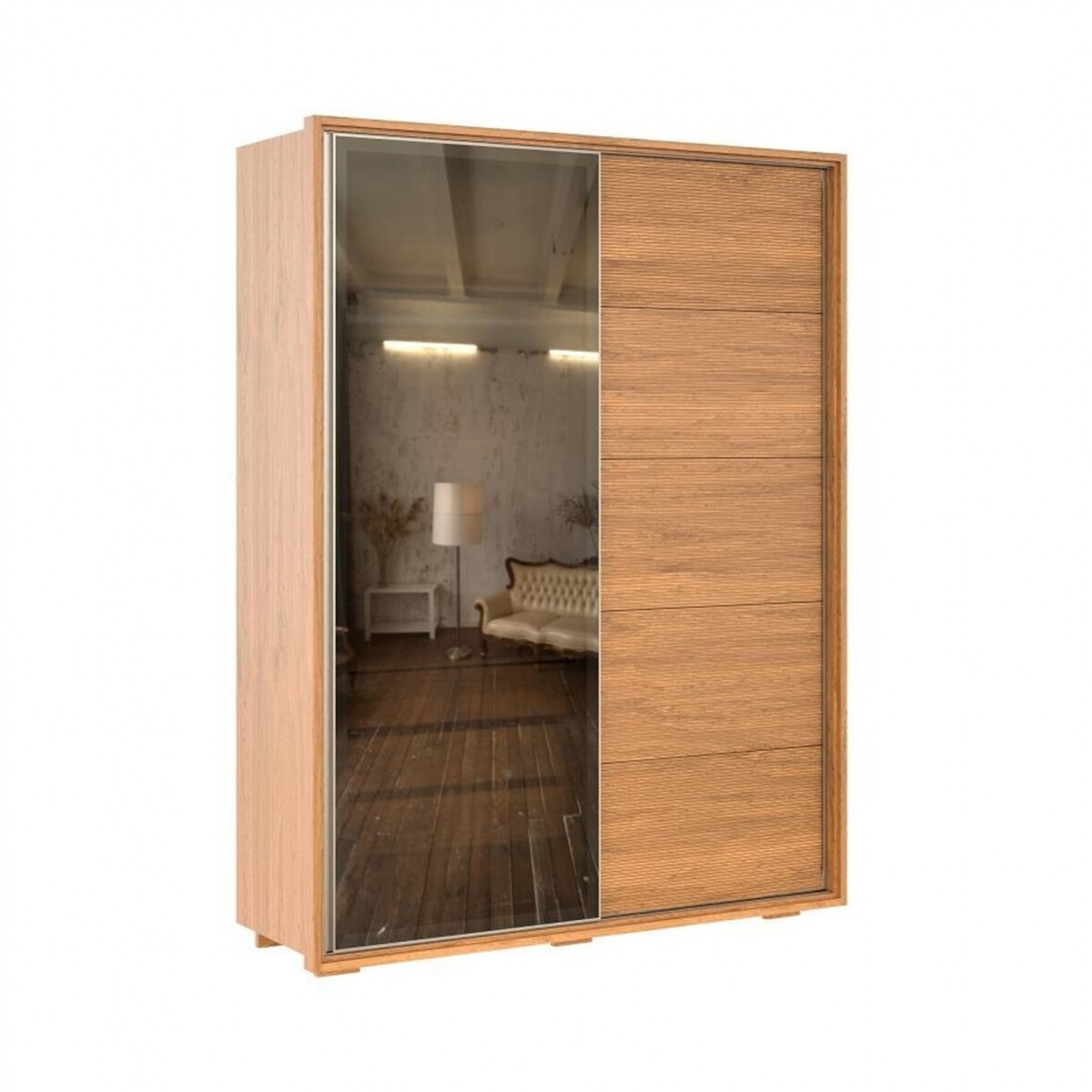 Ropero 2 puertas corredizas Reflecta 1.8 - Marrón 