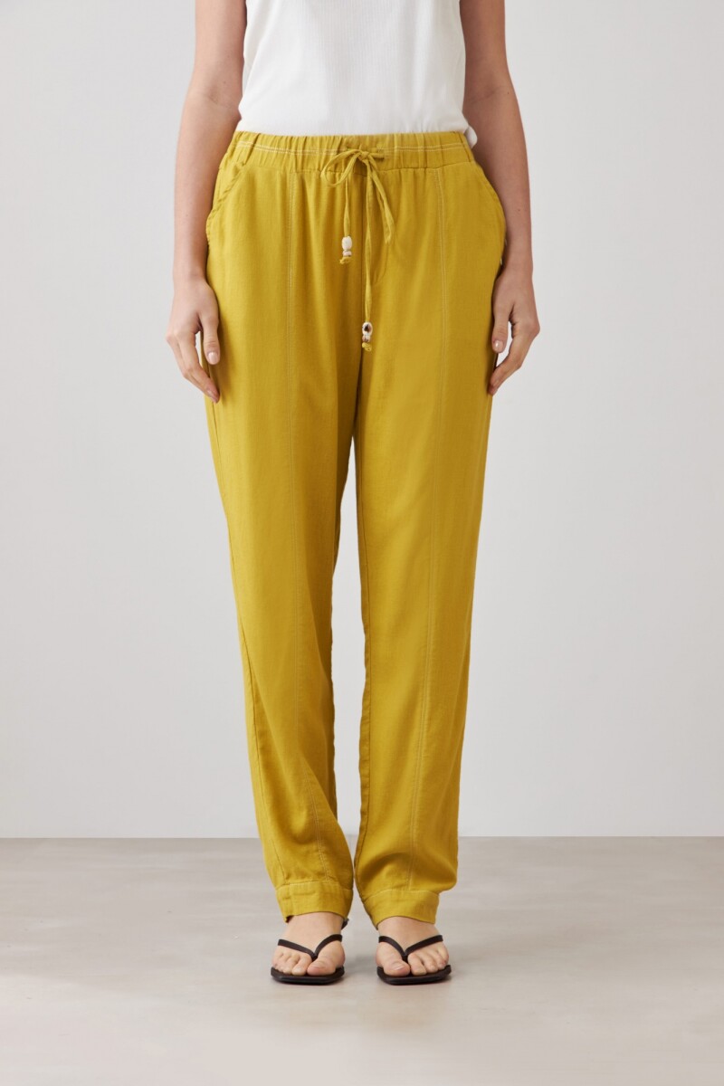 Pantalón pijama de lino pistacho