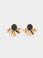 Pendientes Media Flor De Resina verde