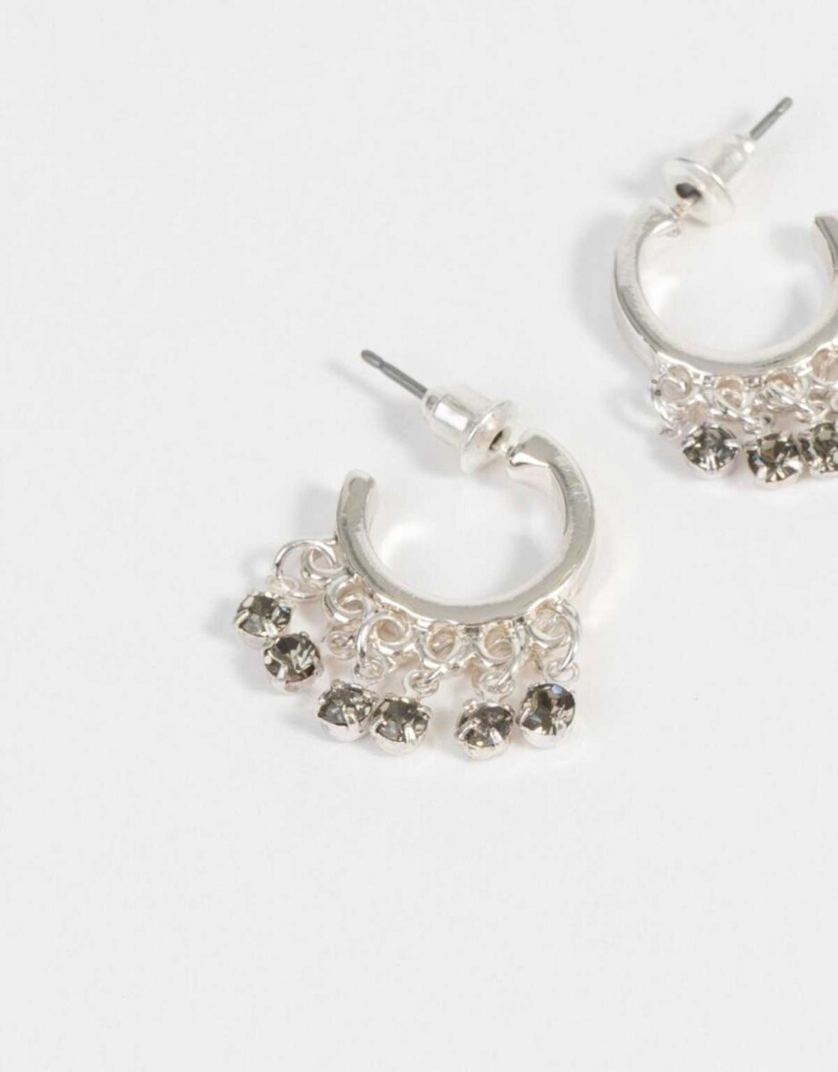 Argollas Bañadas En Plata - Plateado 